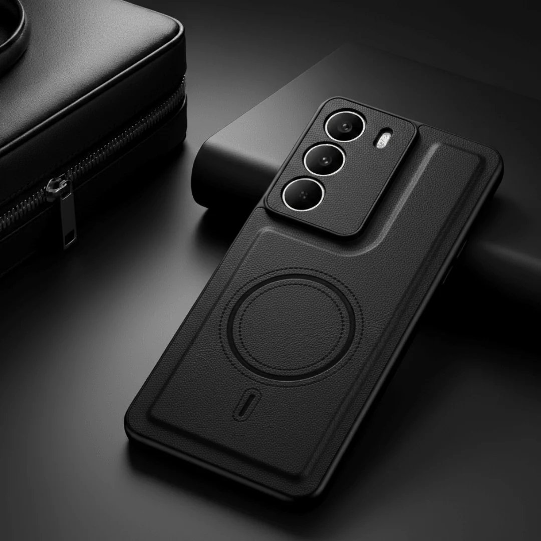 Crest Black Leather Case for Realme Narzo 80 Lite