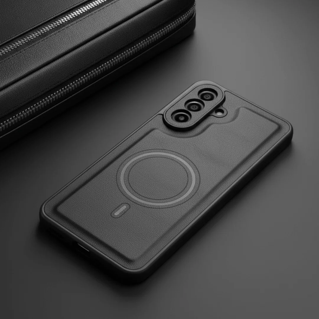Crest Black Leather Case for Samsung M36