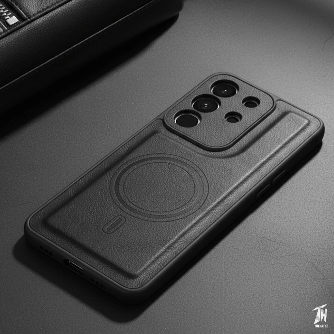Crest Black Leather Case for Vivo T4X