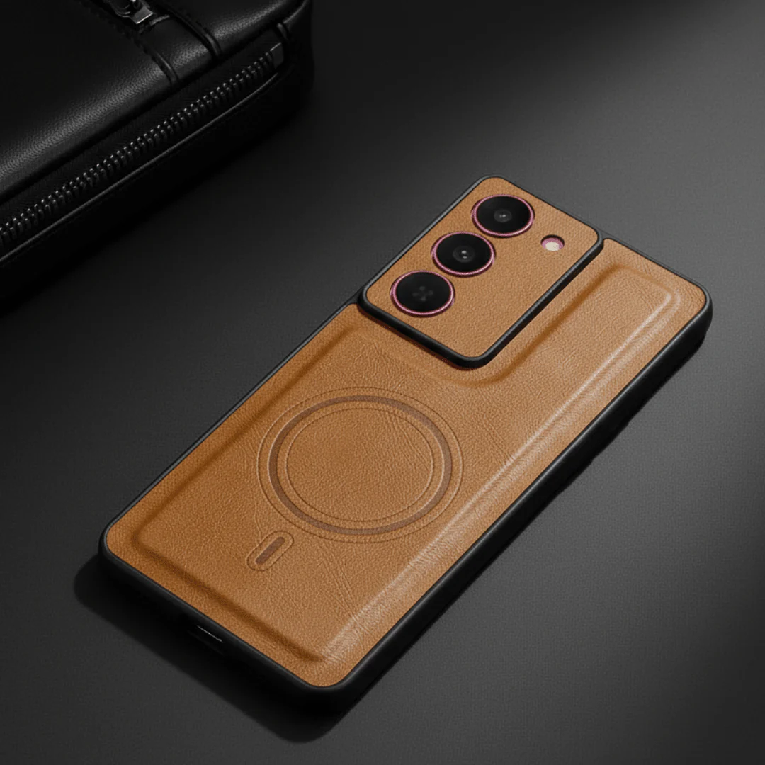 Crest Brown Leather Case for Realme 14x