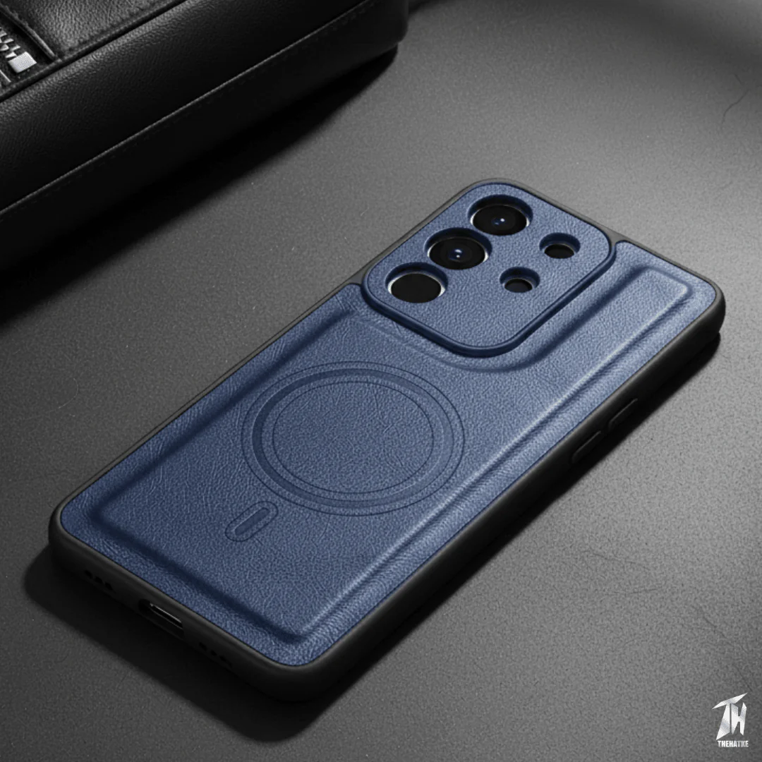 Crest Dark Blue Leather Case for Vivo T4X