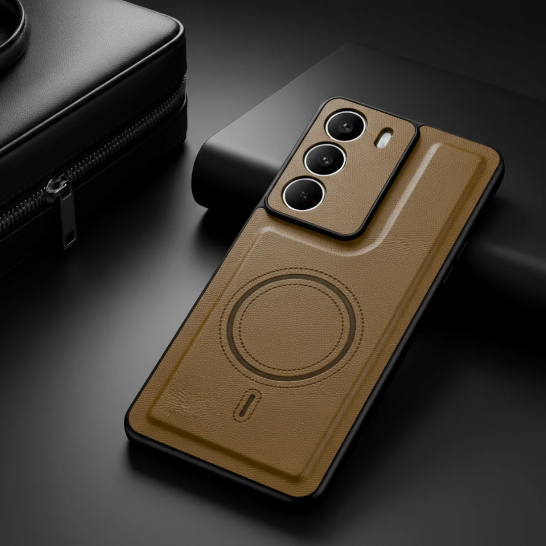 Crest Light Brown Leather Case for Realme Narzo 80 Lite