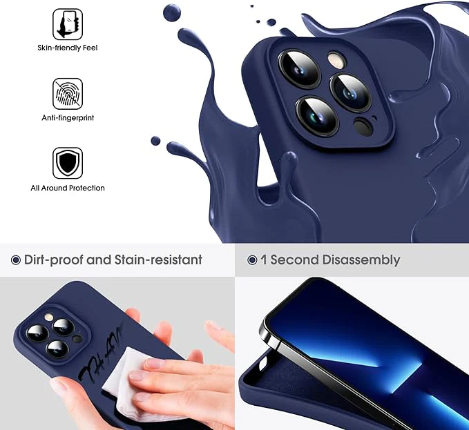 Dark Blue Camera Original Silicone case for Apple iphone 13 Pro - Image 2