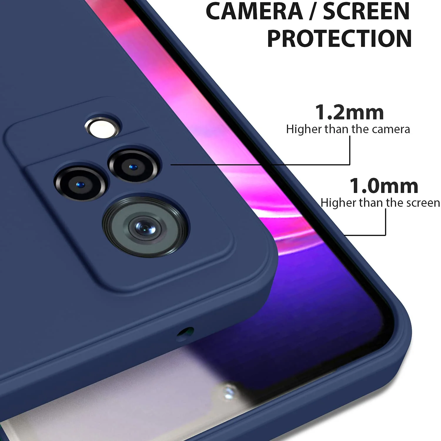 Dark Blue Camera Original Silicone case for Vivo V21 - Image 2