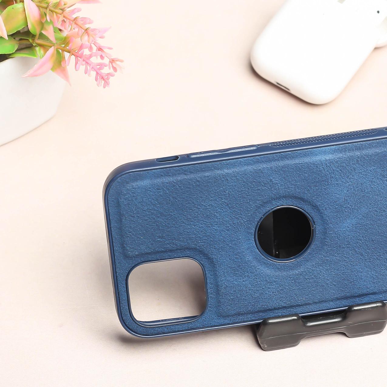 Dark Blue Classic Leather Case for Apple Iphone 13 - Image 3
