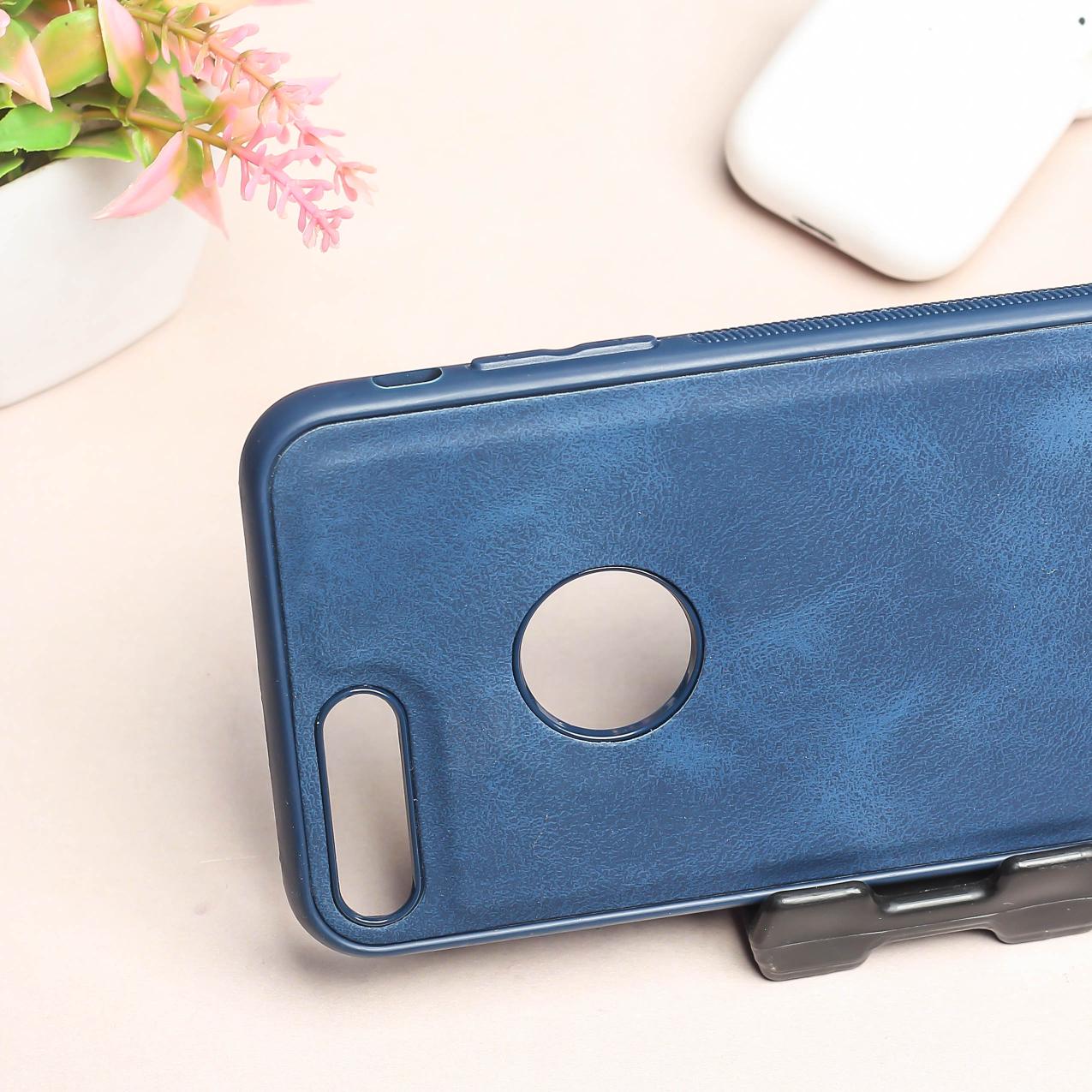 Dark Blue Classic Leather Case for Apple Iphone 7 Plus - Image 3