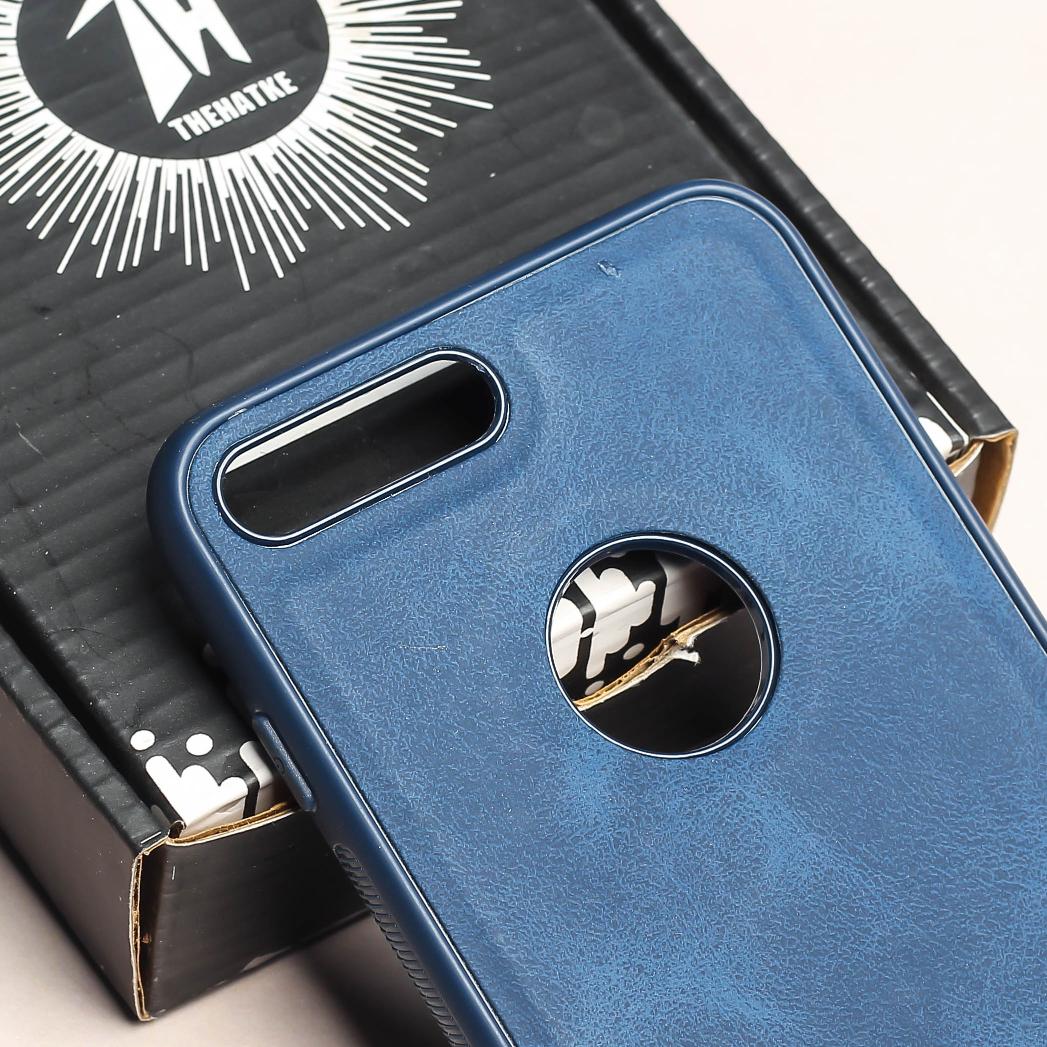 Dark Blue Classic Leather Case for Apple Iphone 7 Plus - Image 4