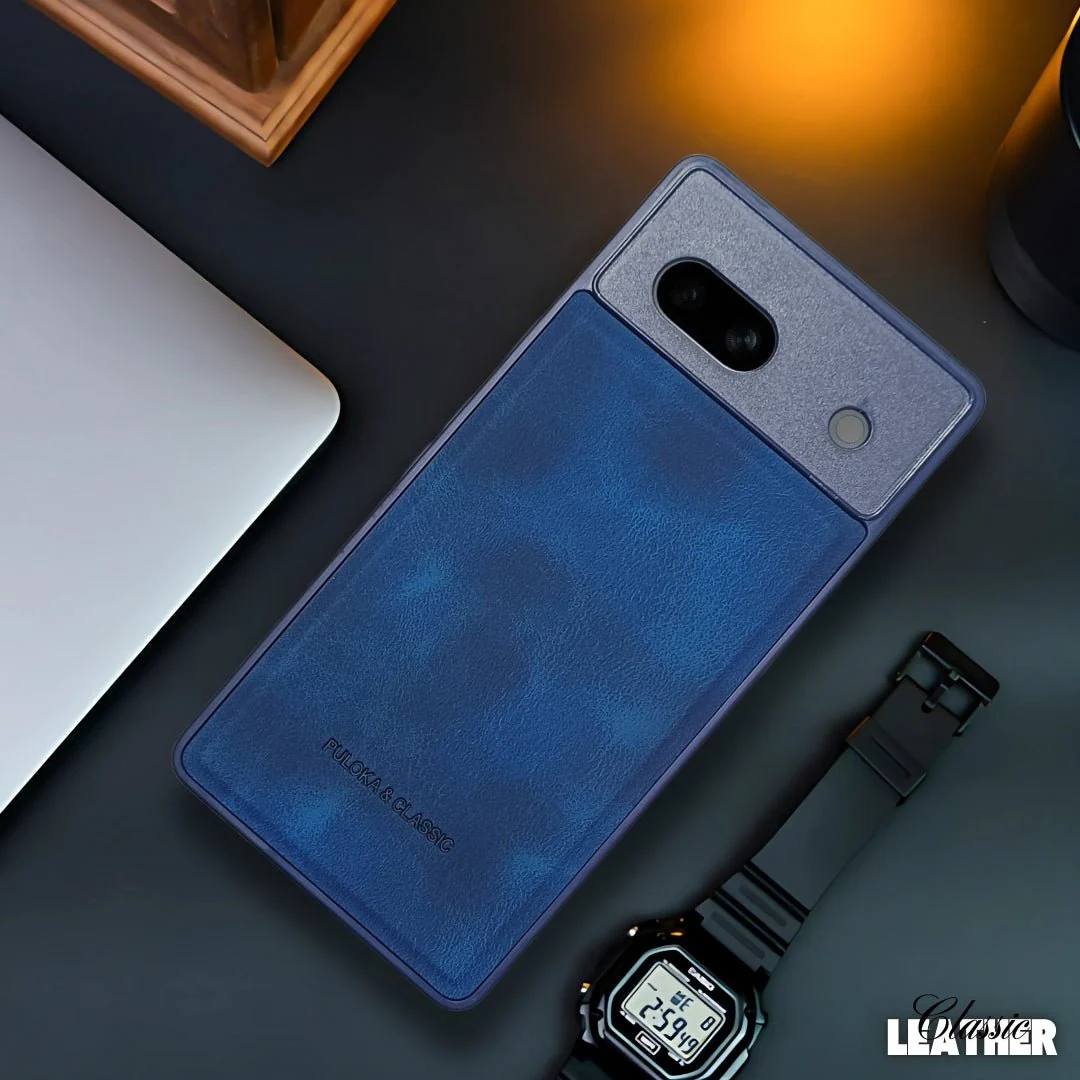 Dark Blue Classic Leather Case for Google Pixel 7a