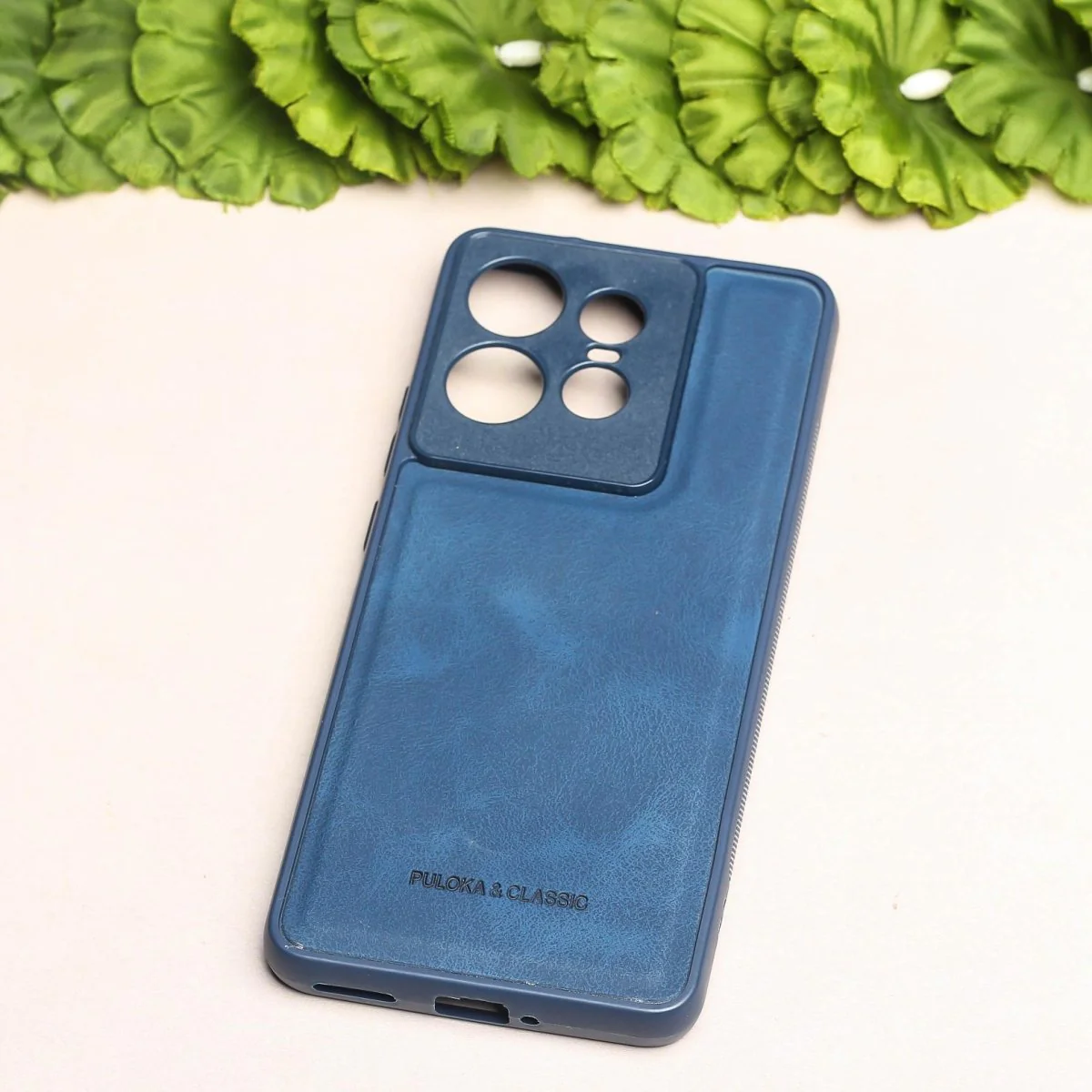 Dark Blue Classic Leather Case for Motorola Edge 50 Pro - Image 2