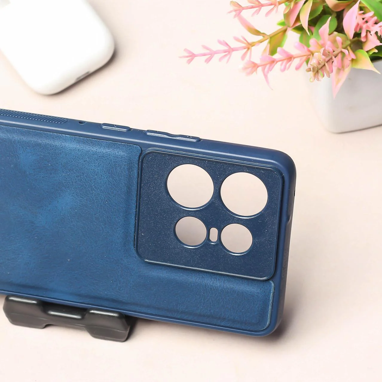 Dark Blue Classic Leather Case for Motorola Edge 50 Pro - Image 3
