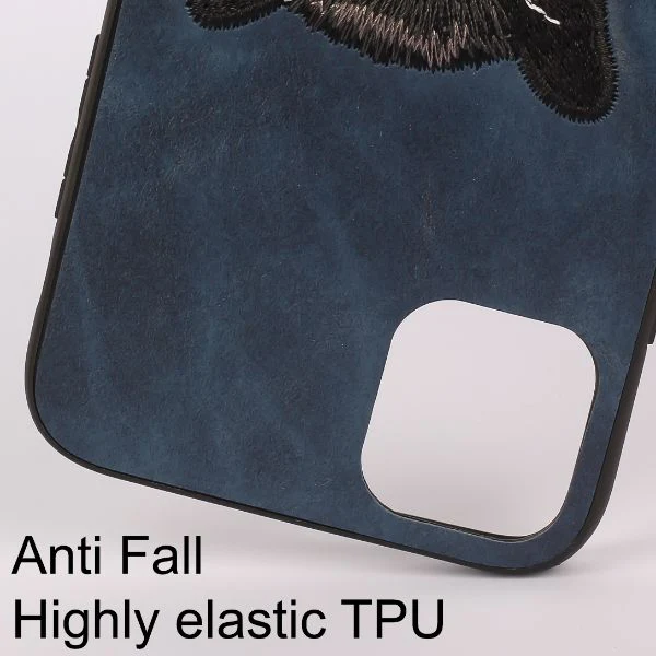 Dark Blue Leather Black Panther Ornamented for Apple Iphone 11 - Image 3