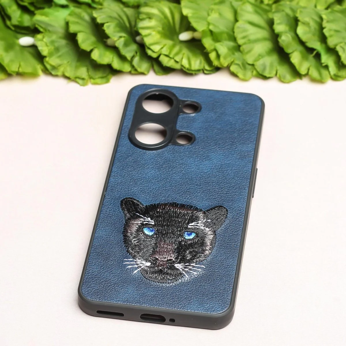 Dark Blue Leather Black Panther Ornamented for Oneplus Nord 3 - Image 2