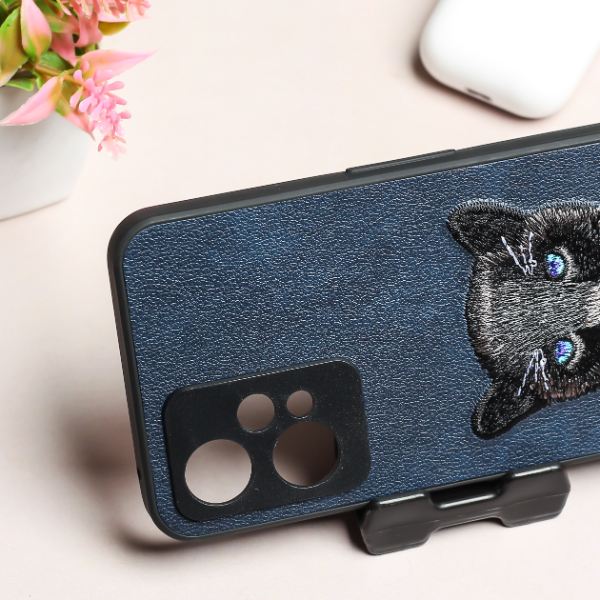 Dark Blue Leather Black Panther Ornamented for Oneplus Nord CE 2 Lite - Image 2