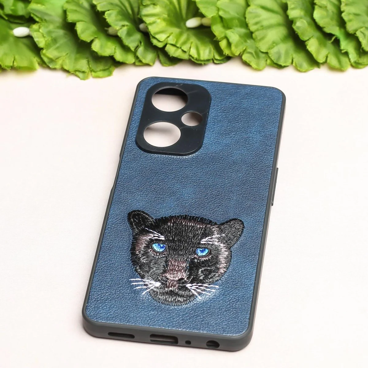 Dark Blue Leather Black Panther Ornamented for Oneplus Nord CE 3 5g - Image 2