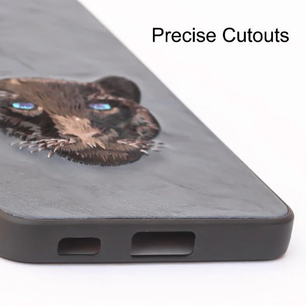 Dark Blue Leather Black Panther Ornamented for Samsung S23 5G - Image 5