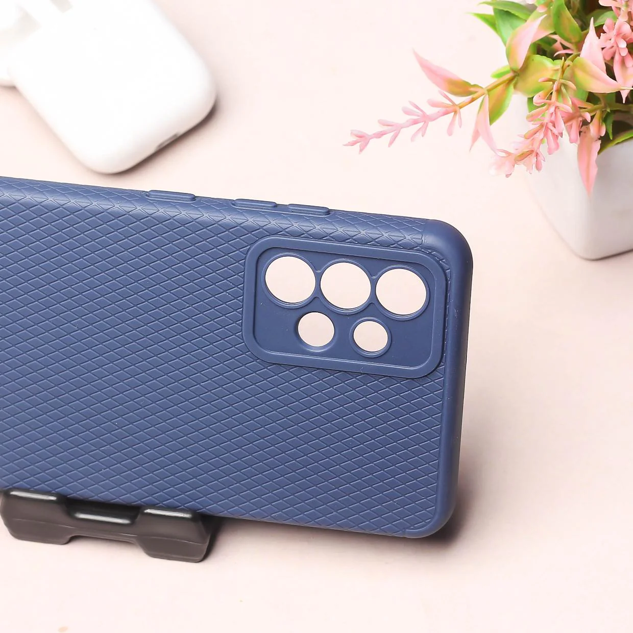 Dark Blue Line Wave Silicone Case for Samsung A32 4G - Image 3