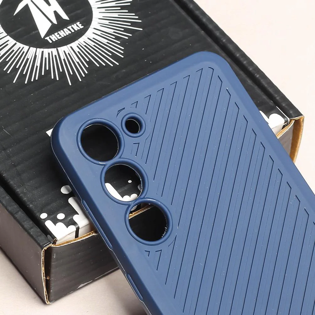 Dark Blue Line Wave Silicone Case for Samsung  S23 - Image 4