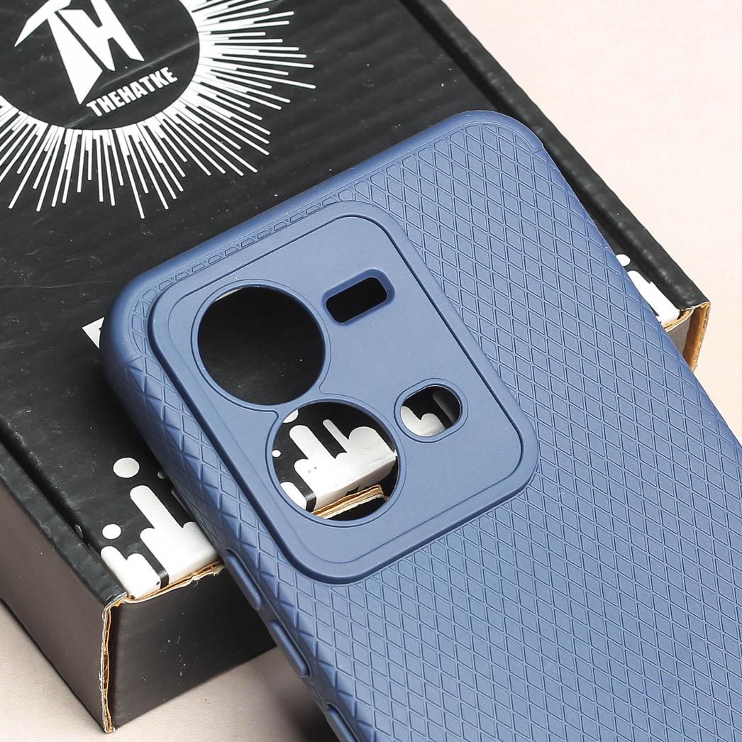 Dark Blue Line Wave Silicone Case for Vivo V25 - Image 4