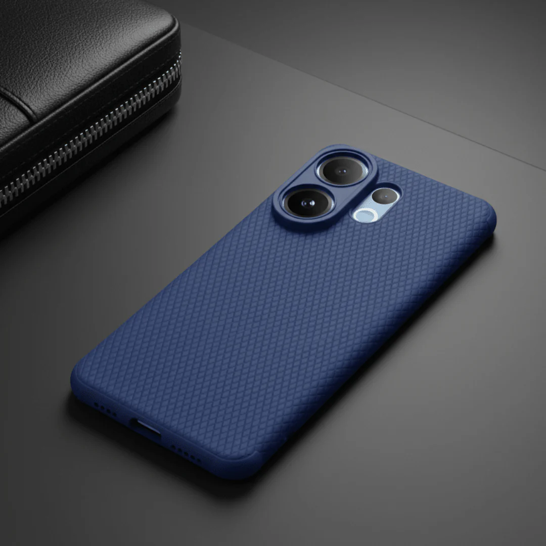 Dark Blue Line Wave Silicone Case for Vivo V60