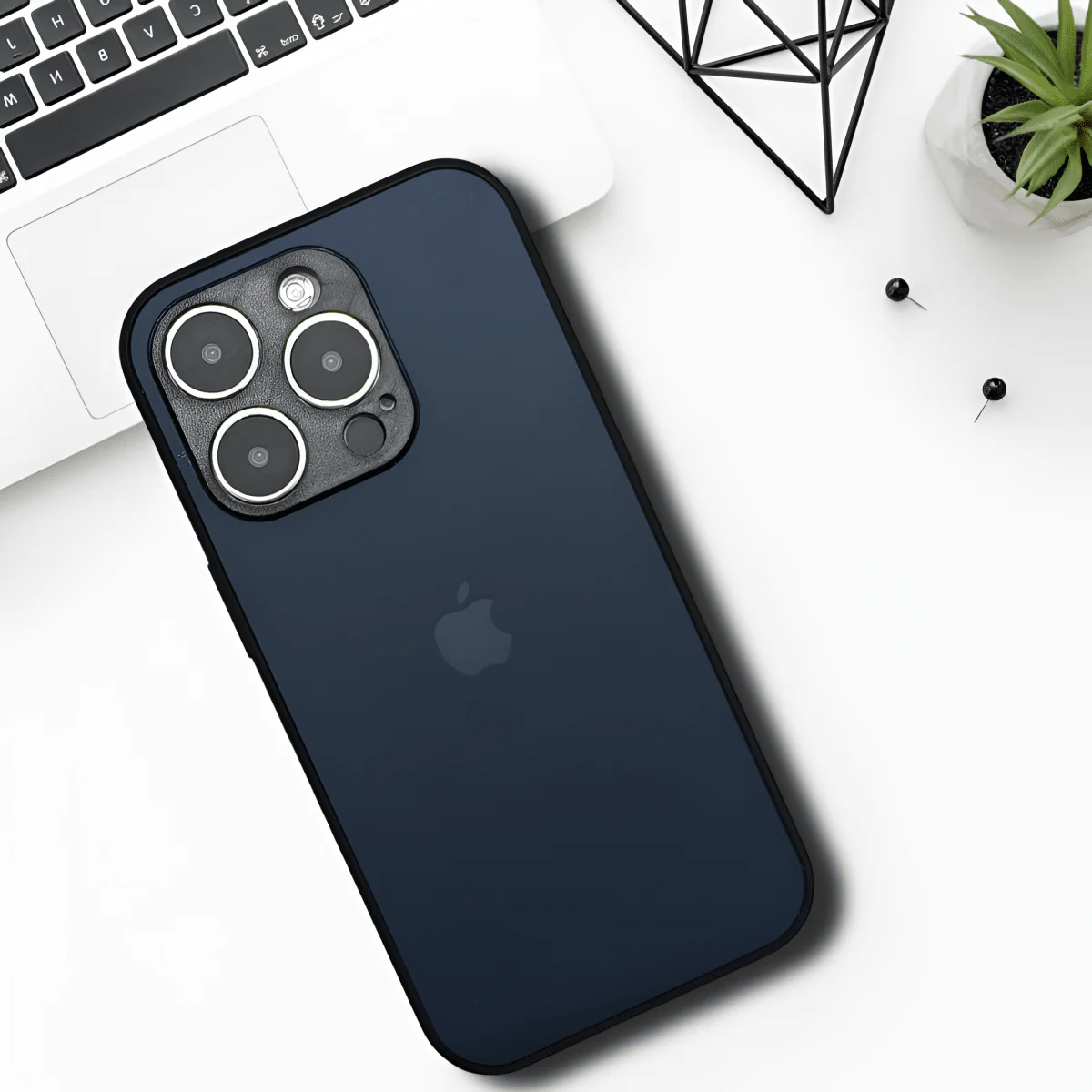 Dark Blue Matte Fiber Silicone case for Apple iphone 11 Pro