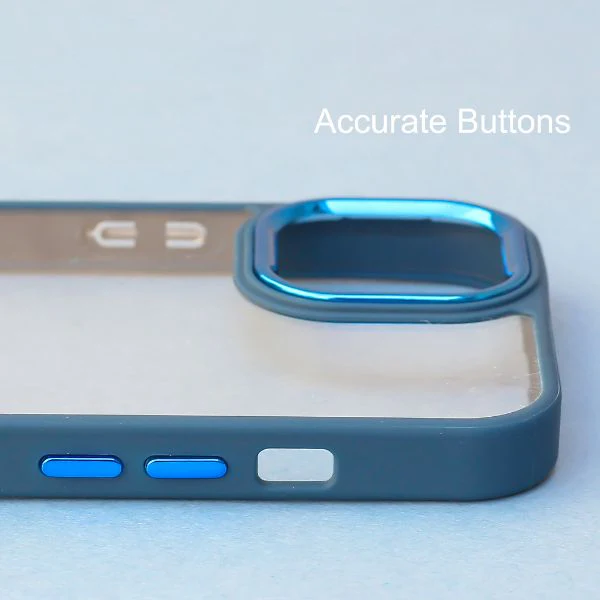 Dark Blue Metal Safe Transparent Case for Apple iphone 12 Pro Max - Image 4