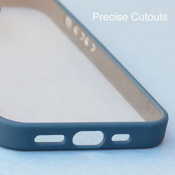 Dark Blue Metal Safe Transparent Case for Apple iphone 14 Plus - Image 6