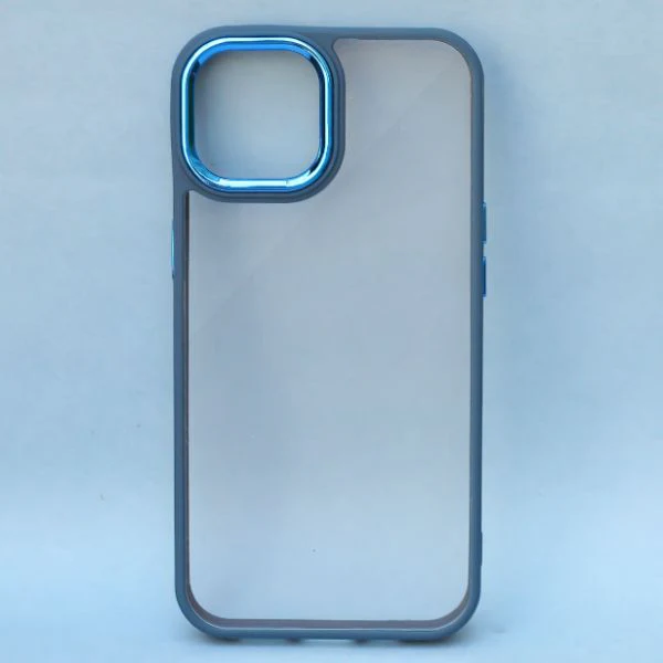 Dark Blue Metal Safe Transparent Case for Apple iphone 14 Pro Max - Image 2