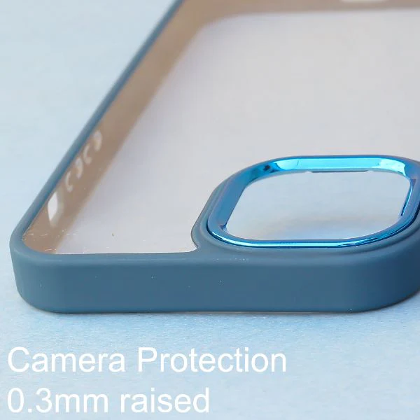 Dark Blue Metal Safe Transparent Case for Apple iphone 14 Pro Max - Image 5