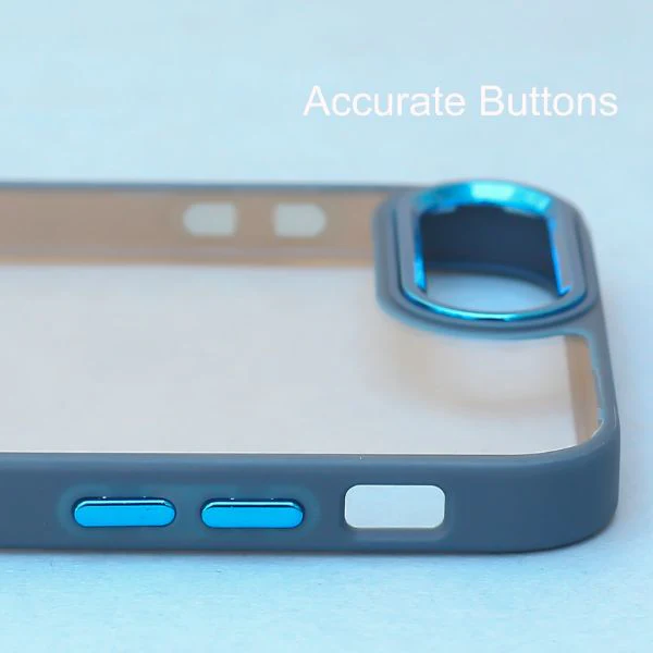 Dark Blue Metal Safe Transparent Case for Apple iphone 7 Plus - Image 3