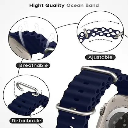 Dark Blue Ocean Loop Watch Strap For apple For Apple Iwatch (42mm/44mm) - Image 3
