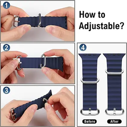 Dark Blue Ocean Loop Watch Strap For apple For Apple Watch SERIES 7 (42mm/44mm/45mm/46mm/49mm) - Image 2