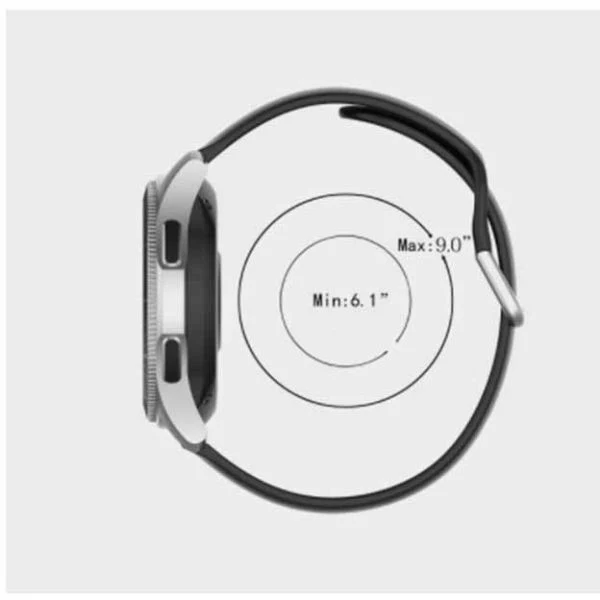 Dark Blue Plain Silicone Strap With Stainless steel Buckle For Smart Watch (20mm) - Image 4