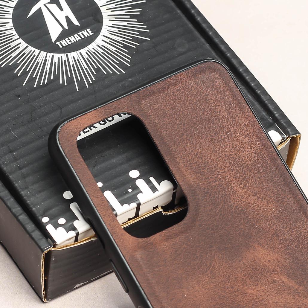 Dark Brown Classic Leather Case for Oneplus 9 - Image 4