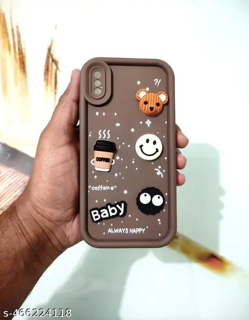 Dark Brown COFFEE (ALWAYS HAPPY) Silicone case for Apple iphone Xs Max