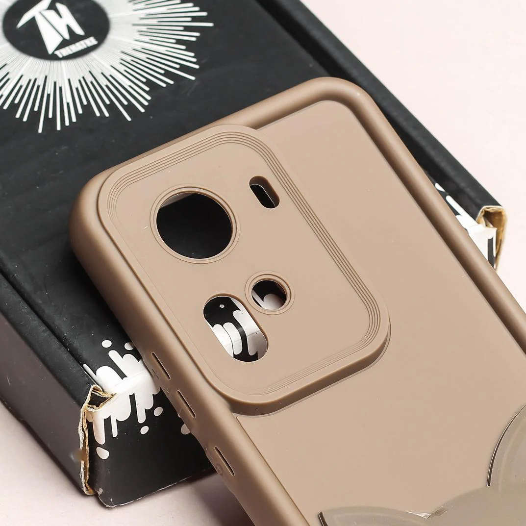 Dark Brown Cute Cat Silicone case for Oppo Reno 11 - Image 4
