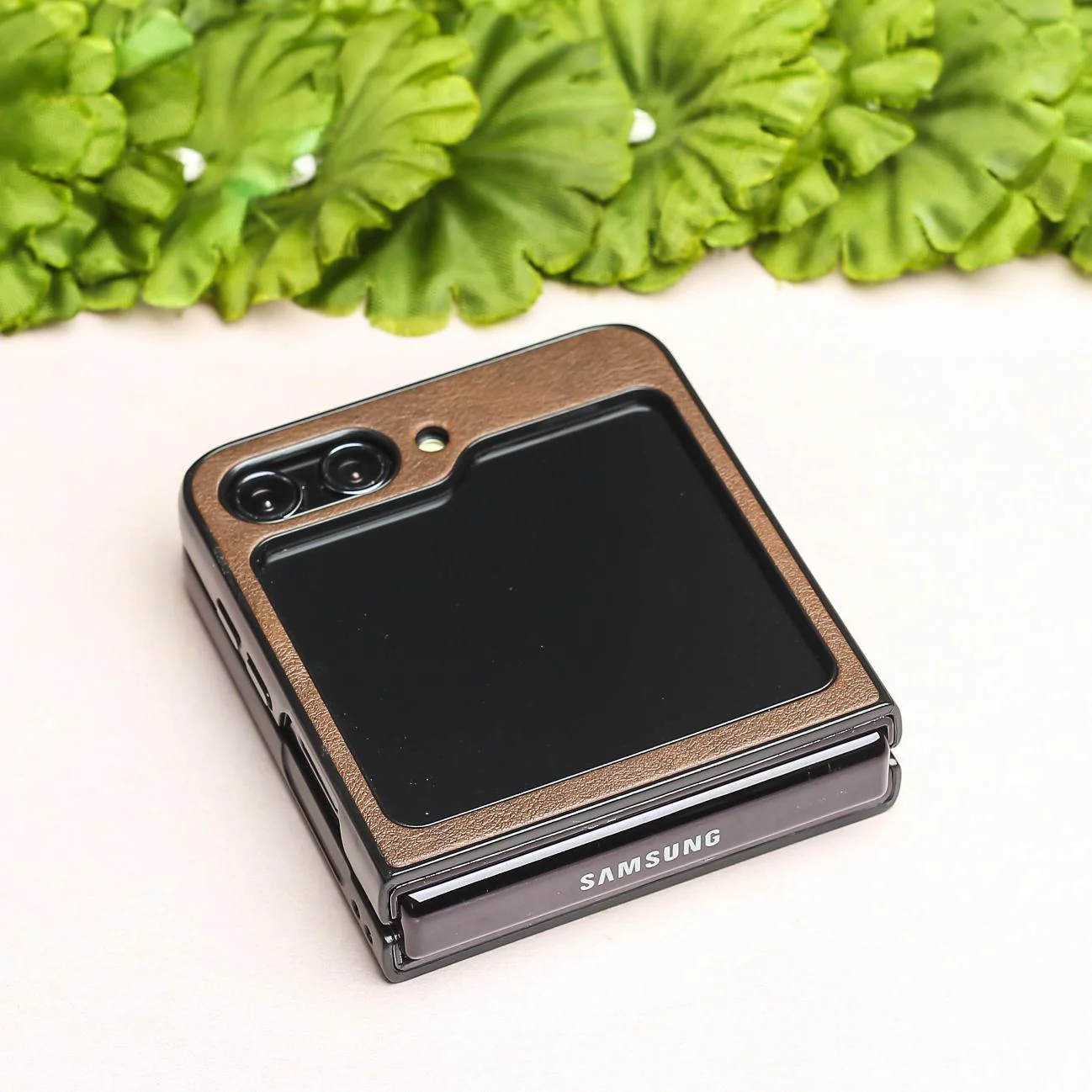 Dark Brown Leather Case for Samsung Galaxy Z FLIP 3 - Image 3