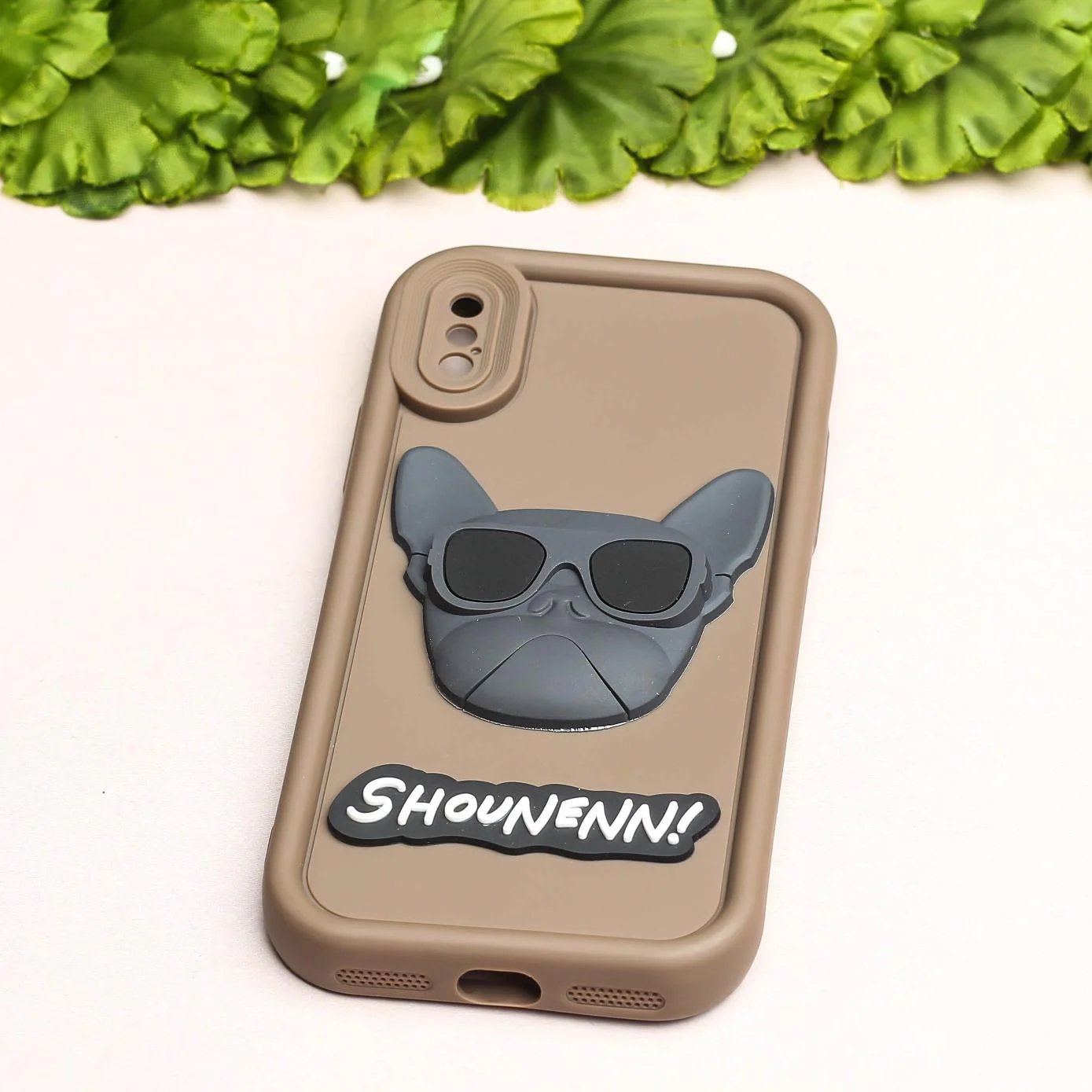 Dark Brown SHOUNENN BULLDOG Silicone case for Apple iphone Xs Max - Image 2