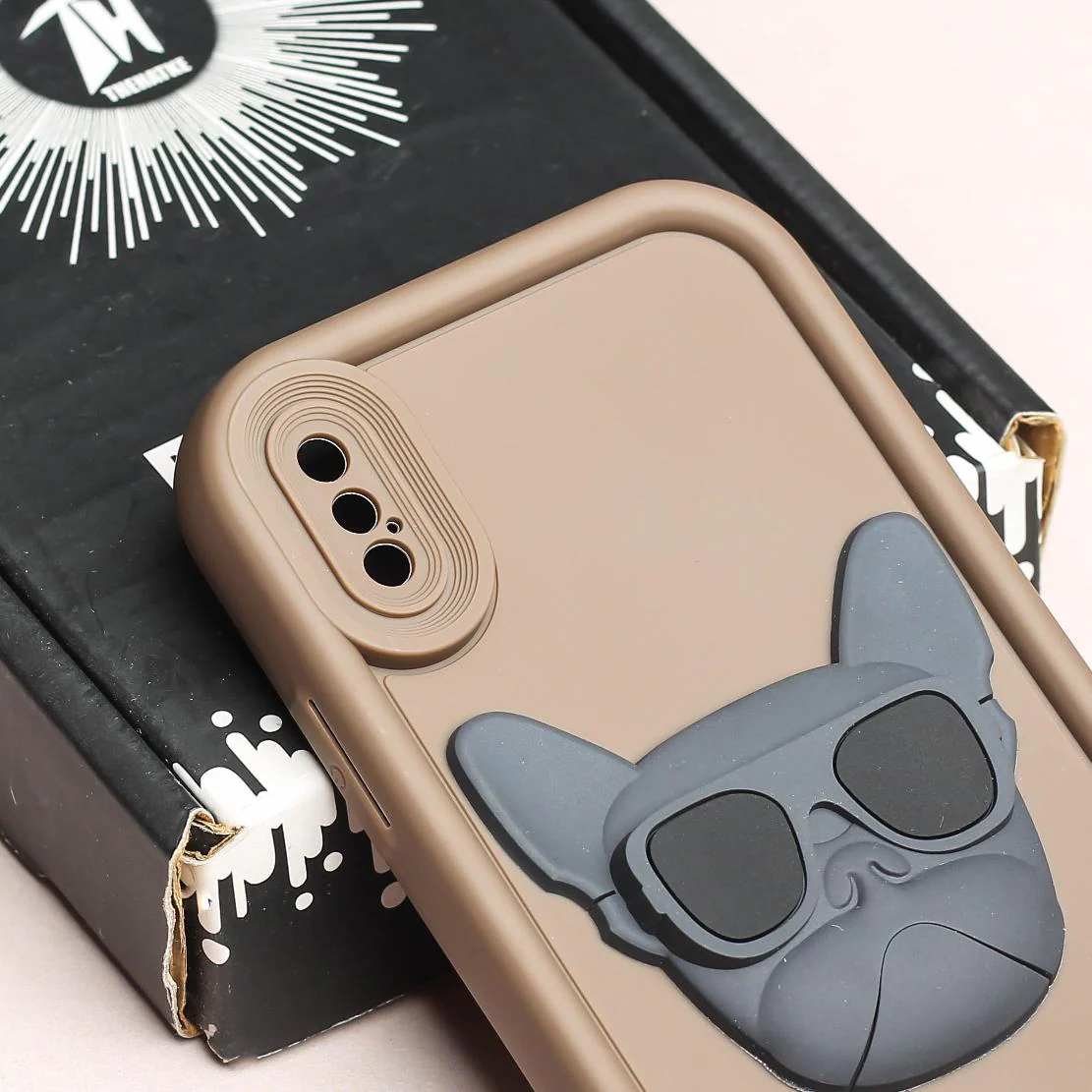 Dark Brown SHOUNENN BULLDOG Silicone case for Apple iphone Xs Max - Image 4