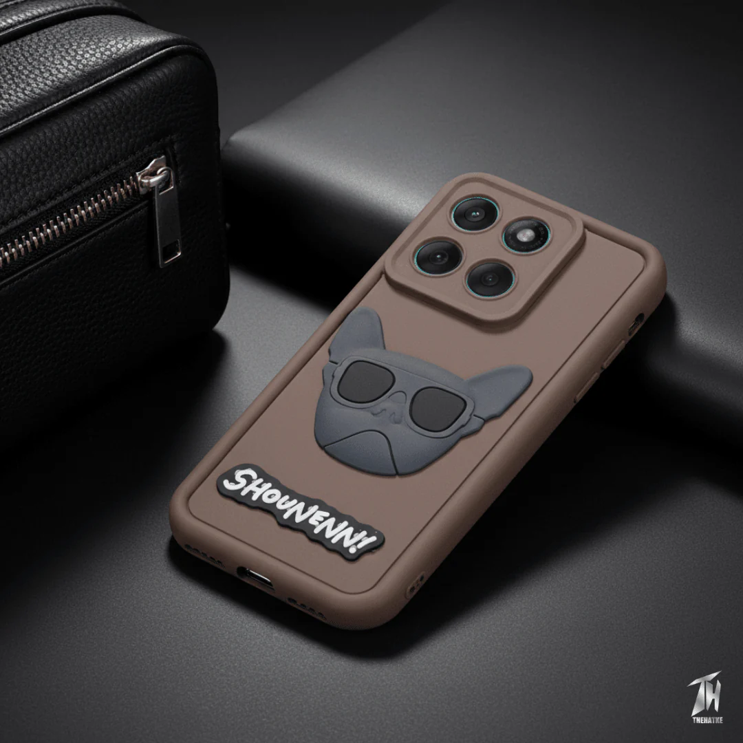 Dark Brown SHOUNENN BULLDOG Silicone case for Motorola Edge 60 Fusion