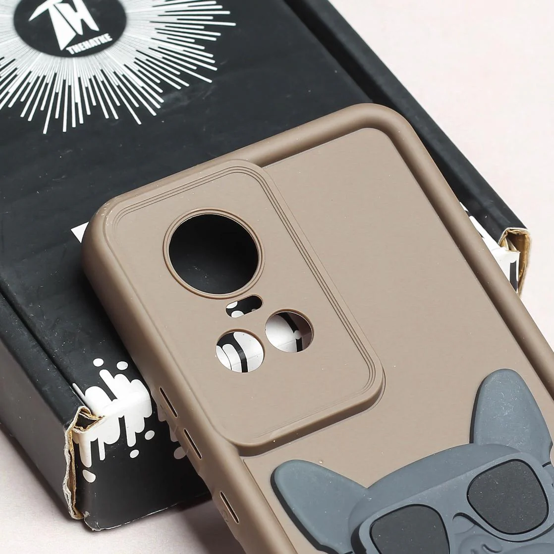 Dark Brown SHOUNENN BULLDOG Silicone case for Oppo Reno 10 - Image 4