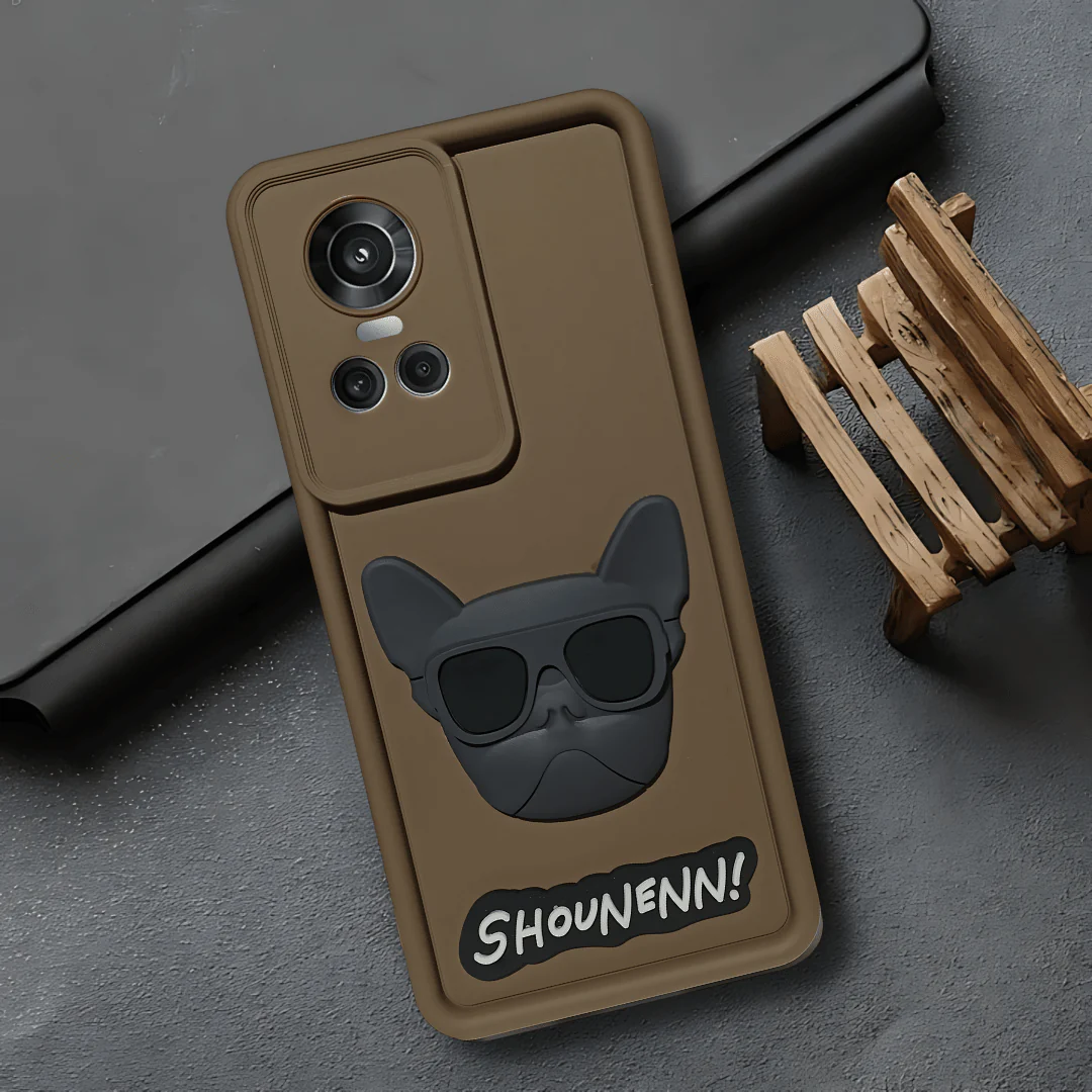 Dark Brown SHOUNENN BULLDOG Silicone case for Oppo Reno 10 - Image 5