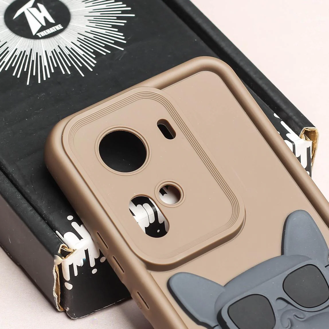 Dark Brown SHOUNENN BLACK BULLDOG Silicone case for Oppo Reno 11 - Image 4