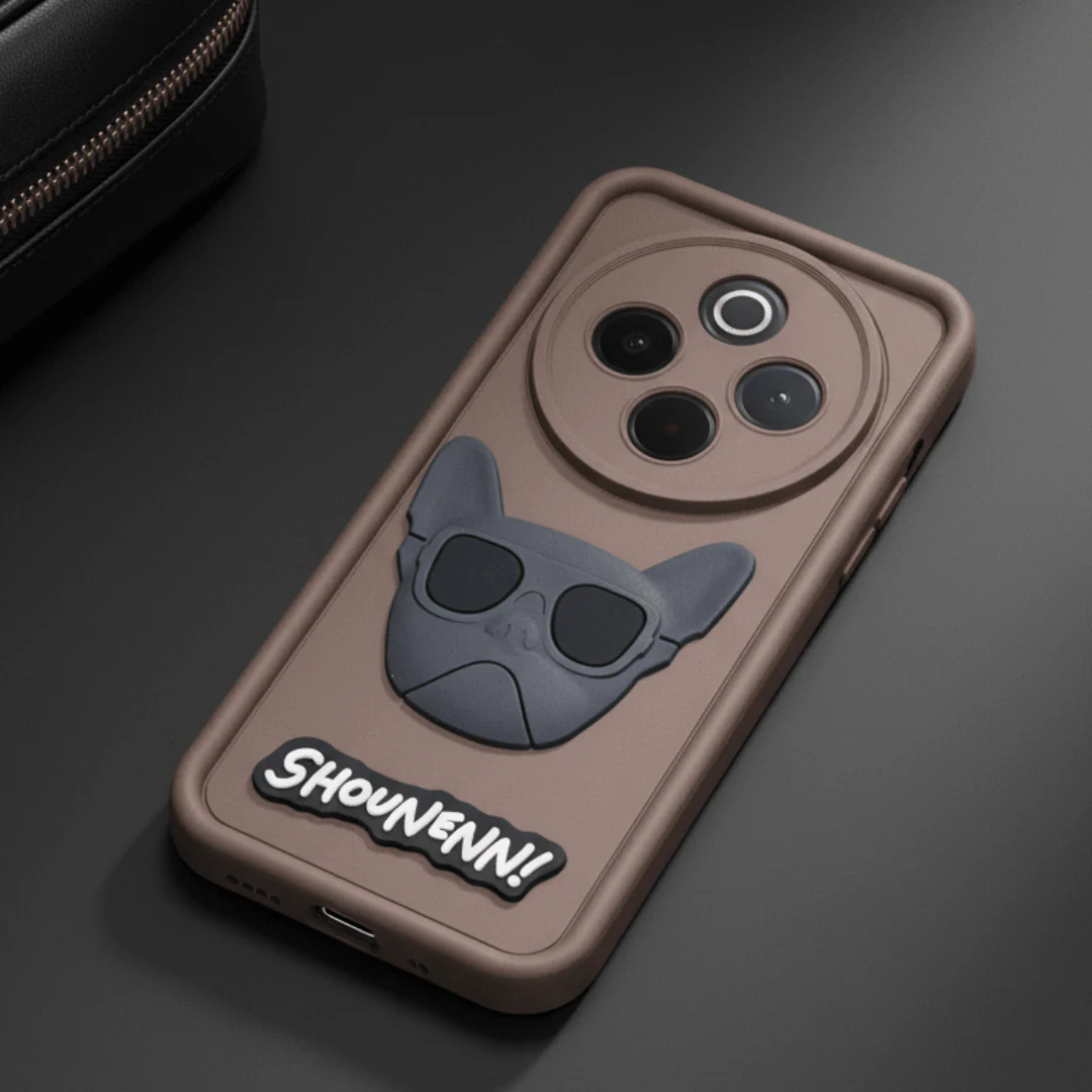 Dark Brown SHOUNENN BULLDOG Silicone case for Vivo  T4