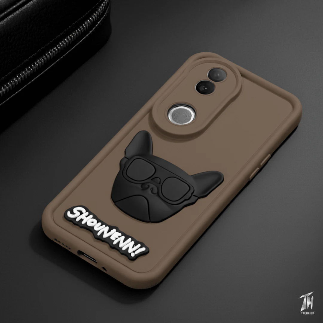 Dark Brown SHOUNENN BULLDOG Silicone case for Vivo V50