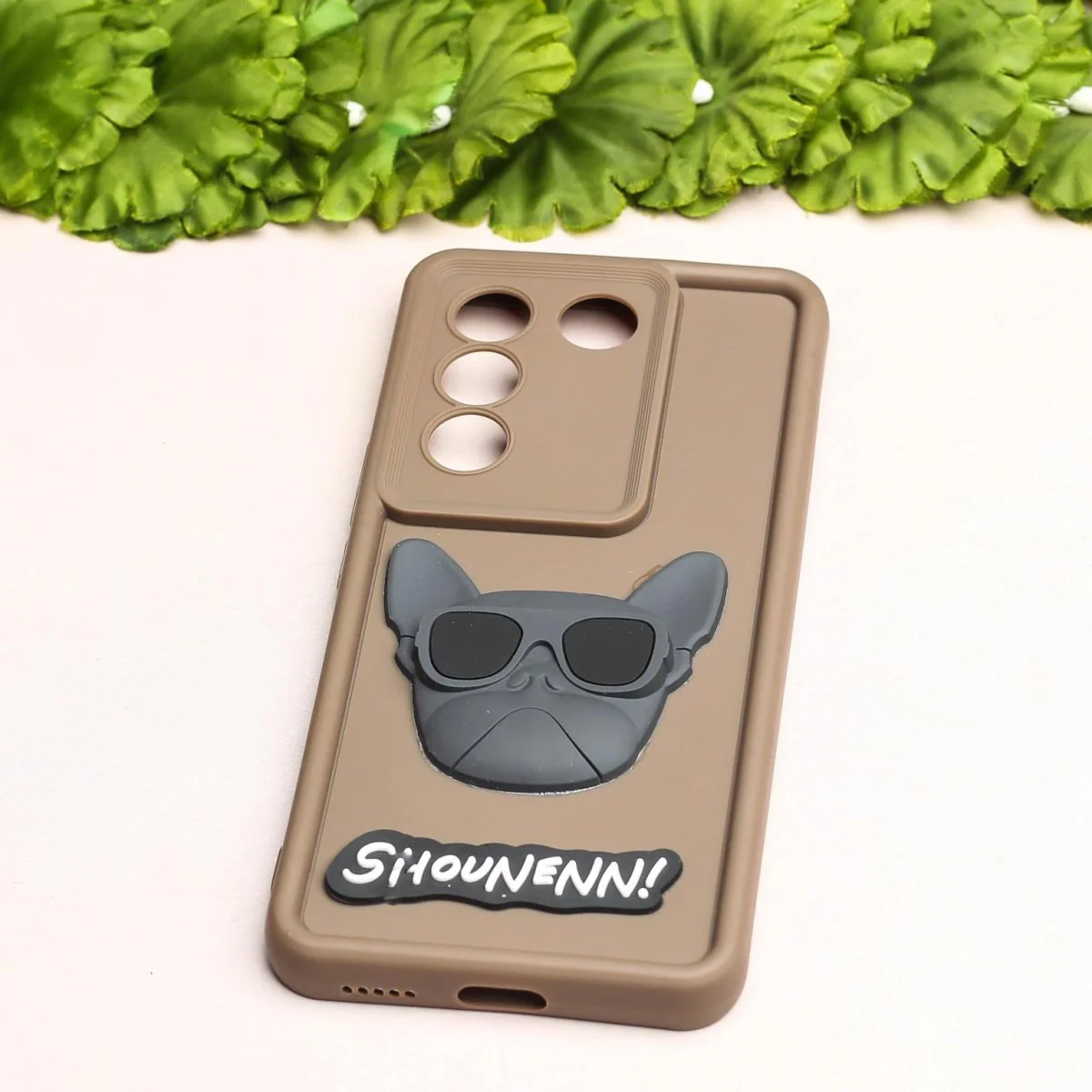 Dark Brown SHOUNENN BULLDOG Silicone case for Vivo V27 - Image 2