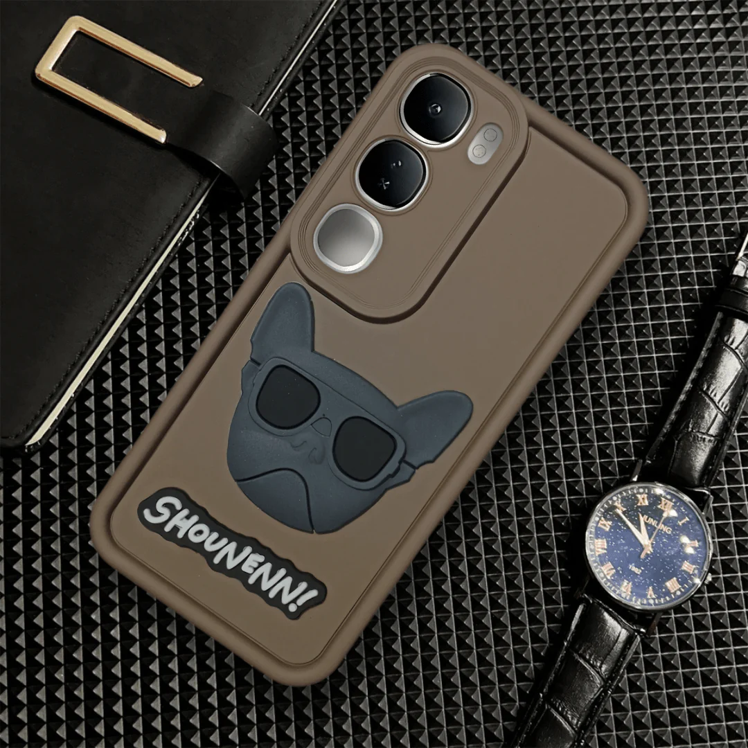 Dark Brown SHOUNENN BULLDOG Silicone case for Vivo Y29