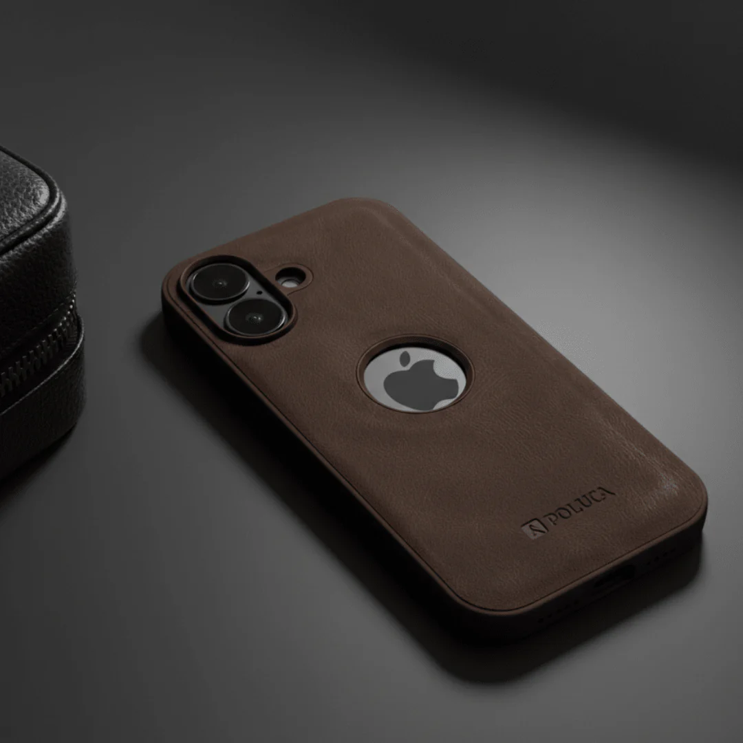 Dark Brown Standard Leather Case for Apple Iphone 17