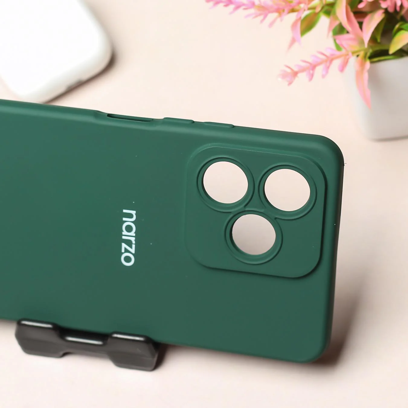 Dark Green Camera Original Silicon Case for Realme Narzo N53 - Image 3