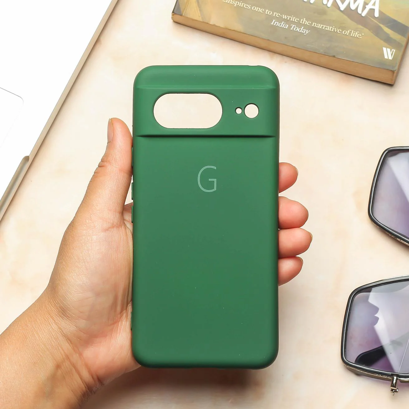 Dark Green Camera Original Silicone case for Google Pixel 8 - Image 2