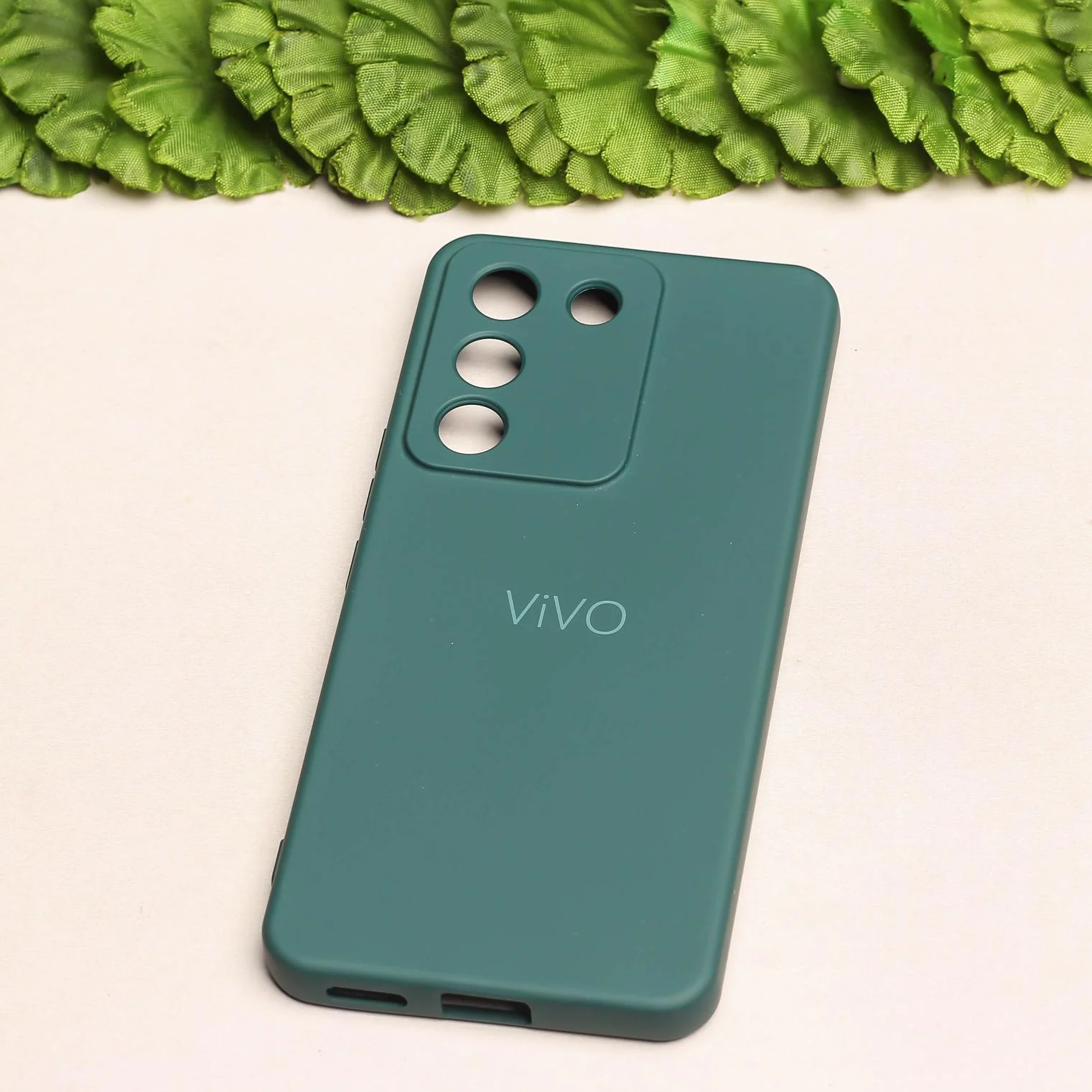 Dark Green Camera Original Silicone case for Vivo Y200 - Image 2